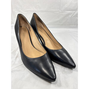 VIA SPIGA ITALY Size 11 N Classic Black ALL Leather Heels Pumps Shoes